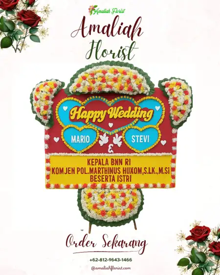 Papan Bunga Pernikahan Bantarujeg